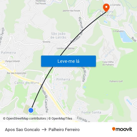 Apos Sao Goncalo to Palheiro Ferreiro map