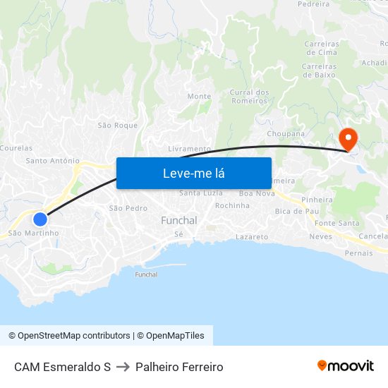 CAM Esmeraldo  S to Palheiro Ferreiro map