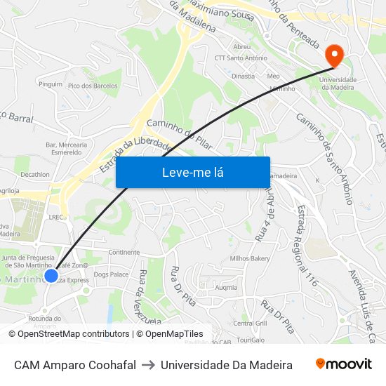 CAM Amparo  Coohafal to Universidade Da Madeira map