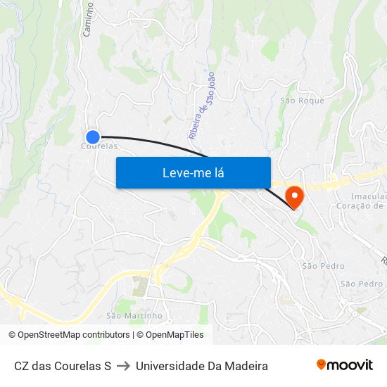 CZ das Courelas  S to Universidade Da Madeira map