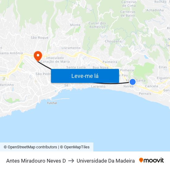 Antes Miradouro Neves  D to Universidade Da Madeira map