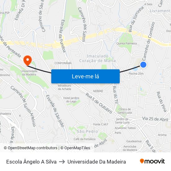 Escola Ângelo A Silva to Universidade Da Madeira map