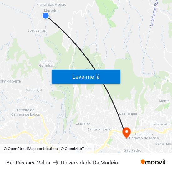 Bar Ressaca Velha to Universidade Da Madeira map