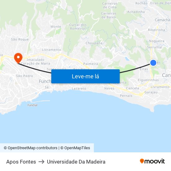 Apos Fontes to Universidade Da Madeira map
