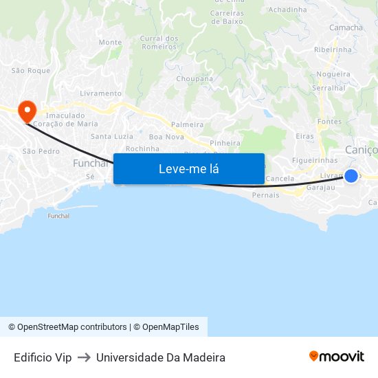 Edificio Vip to Universidade Da Madeira map