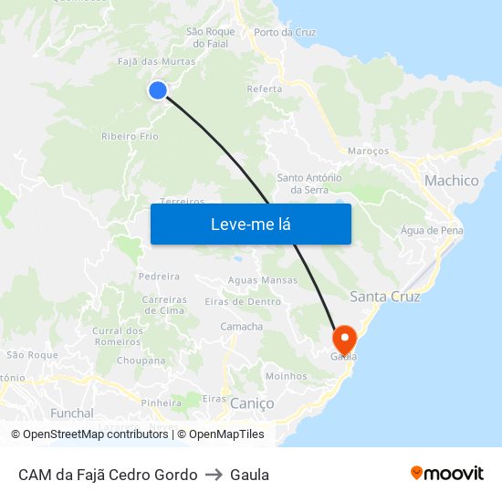 CAM da Fajã Cedro Gordo to Gaula map