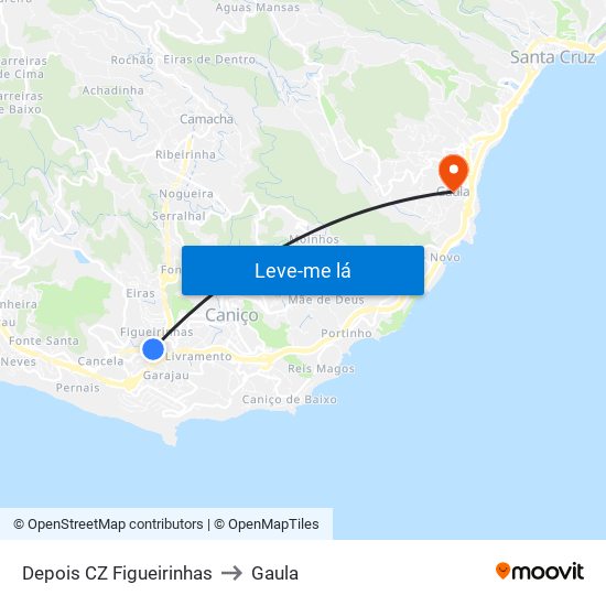 Depois CZ Figueirinhas to Gaula map