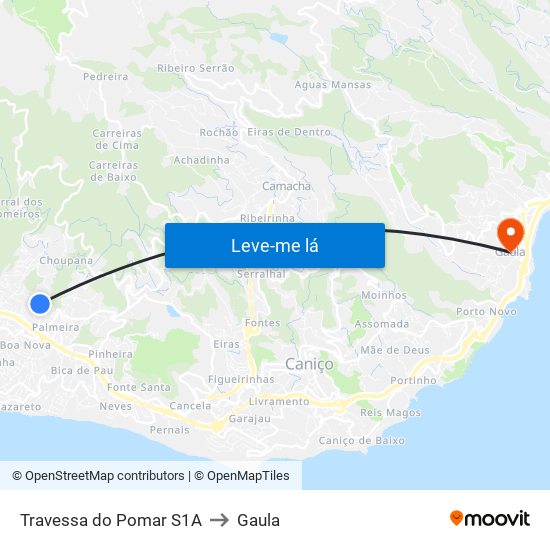 Travessa do Pomar  S1A to Gaula map