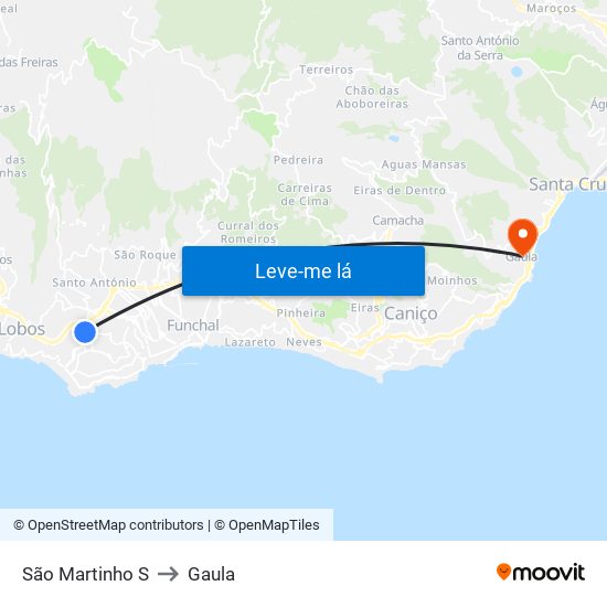 São Martinho  S to Gaula map