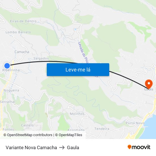 Variante Nova Camacha to Gaula map