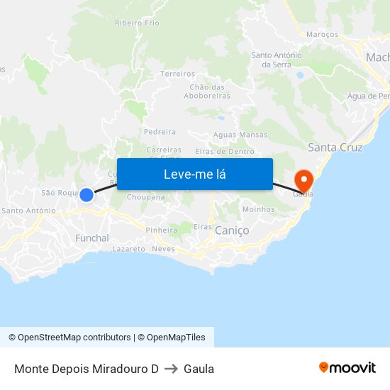 Monte Depois Miradouro  D to Gaula map