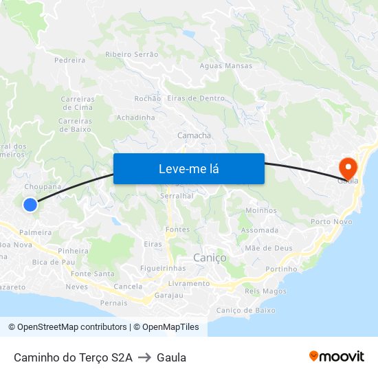 Caminho do Terço  S2A to Gaula map