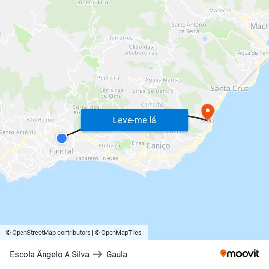 Escola Ângelo A Silva to Gaula map