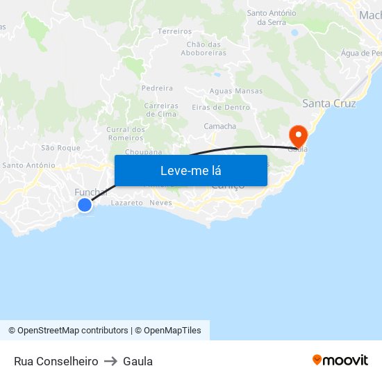 Rua Conselheiro to Gaula map