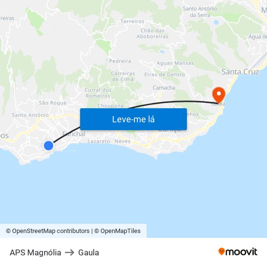 APS Magnólia to Gaula map