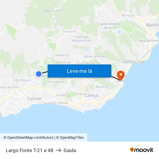 Largo Fonte  T-21 e 48 to Gaula map