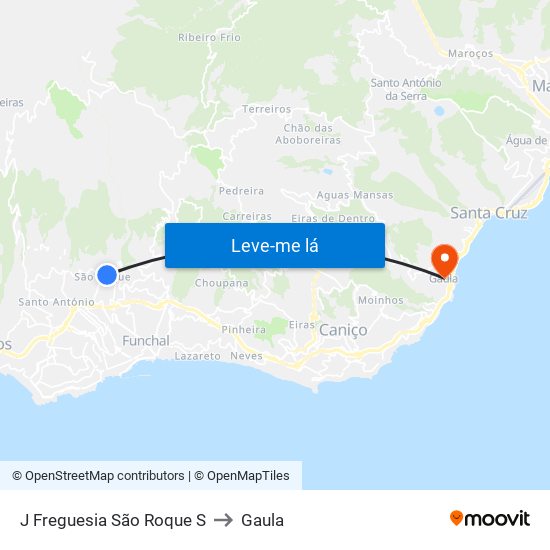 J Freguesia São Roque  S to Gaula map