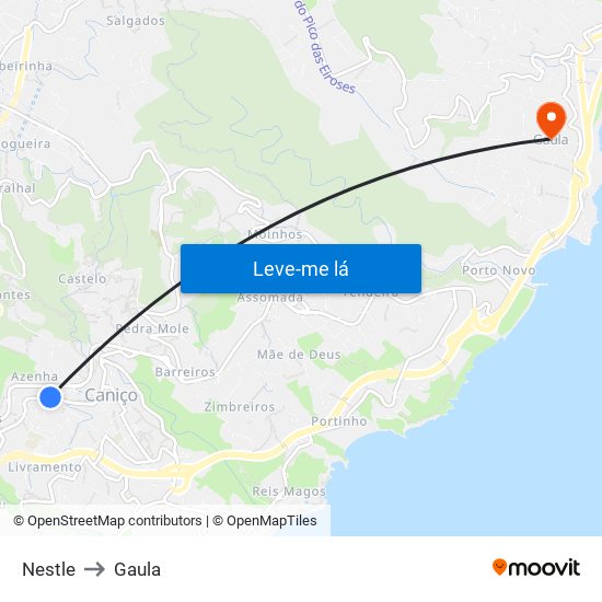 Nestle to Gaula map