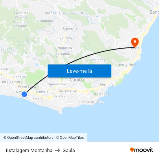 Estalagem Montanha to Gaula map