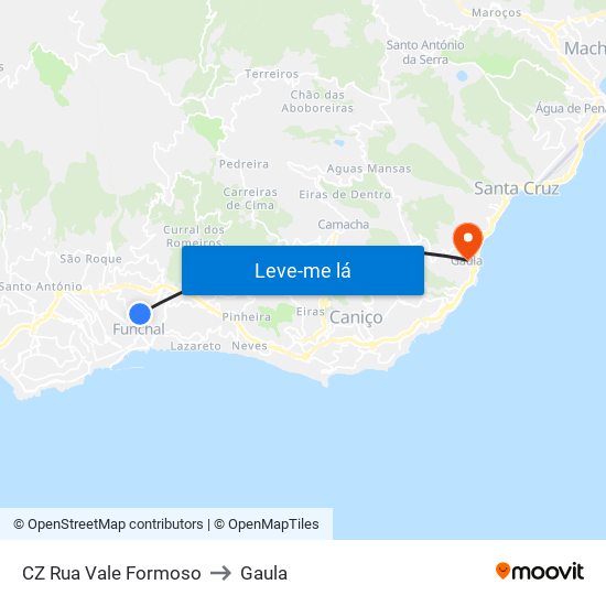 CZ Rua Vale Formoso to Gaula map