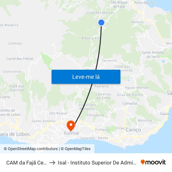 CAM da Fajã Cedro Gordo to Isal - Instituto Superior De Administração E Línguas map