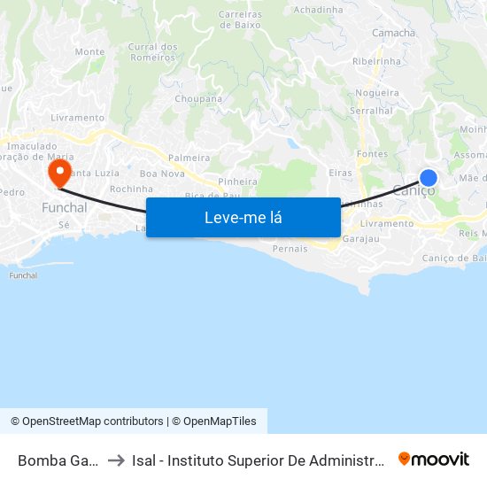 Bomba Gasolina to Isal - Instituto Superior De Administração E Línguas map