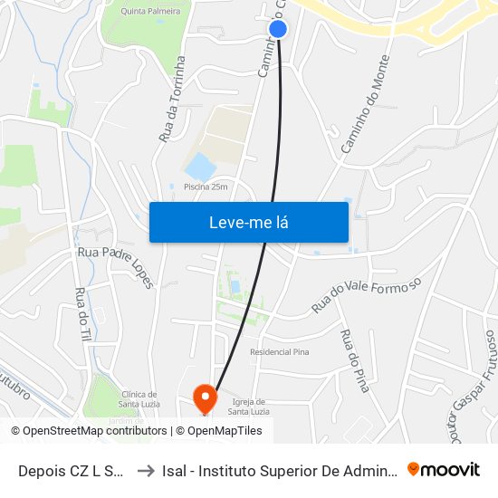 Depois CZ L STA Luzia S to Isal - Instituto Superior De Administração E Línguas map