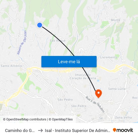 Caminho do Galeão  S3A to Isal - Instituto Superior De Administração E Línguas map