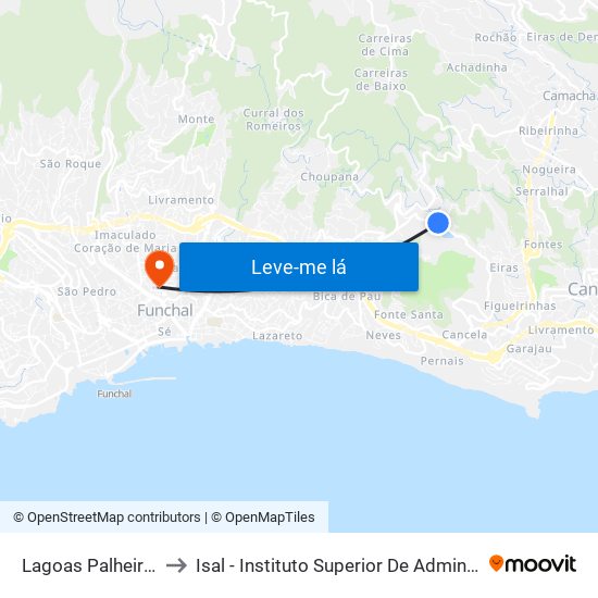 Lagoas Palheiro Ferreiro to Isal - Instituto Superior De Administração E Línguas map