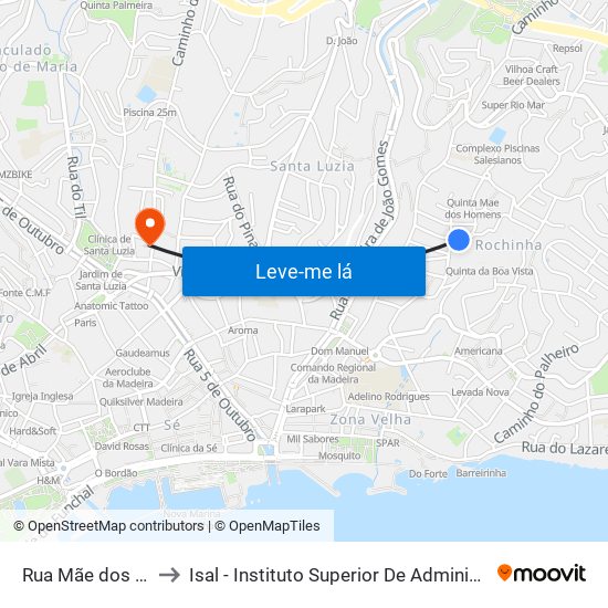 Rua Mãe dos Homens to Isal - Instituto Superior De Administração E Línguas map