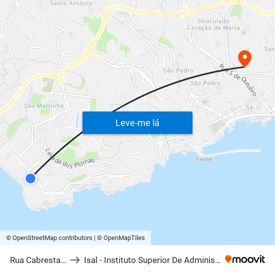 Rua Cabrestante  D1A to Isal - Instituto Superior De Administração E Línguas map