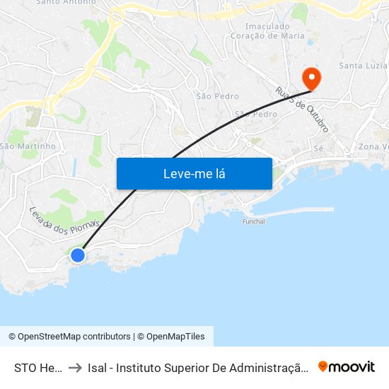 STO Hellier to Isal - Instituto Superior De Administração E Línguas map