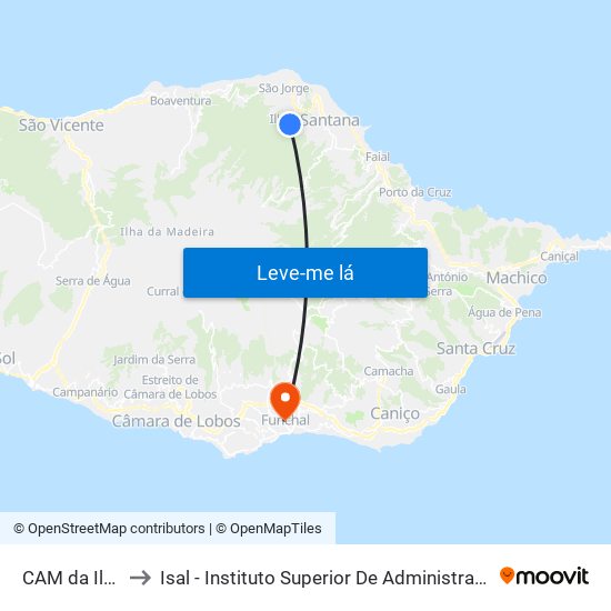 CAM da Ilha  5A to Isal - Instituto Superior De Administração E Línguas map