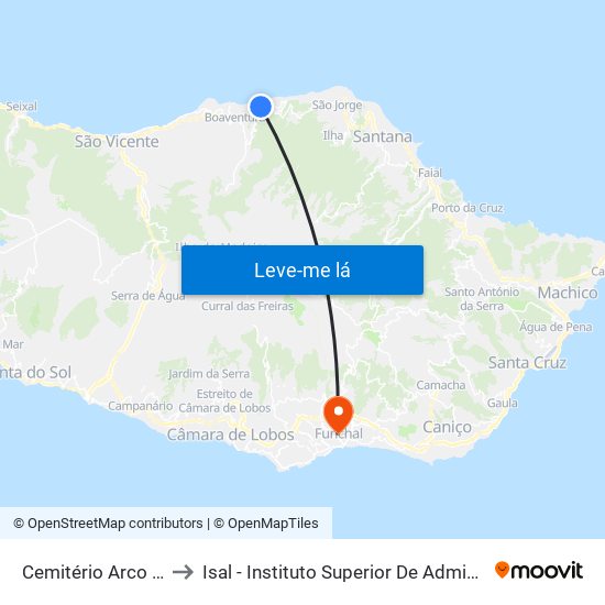 Cemitério Arco São Jorge to Isal - Instituto Superior De Administração E Línguas map