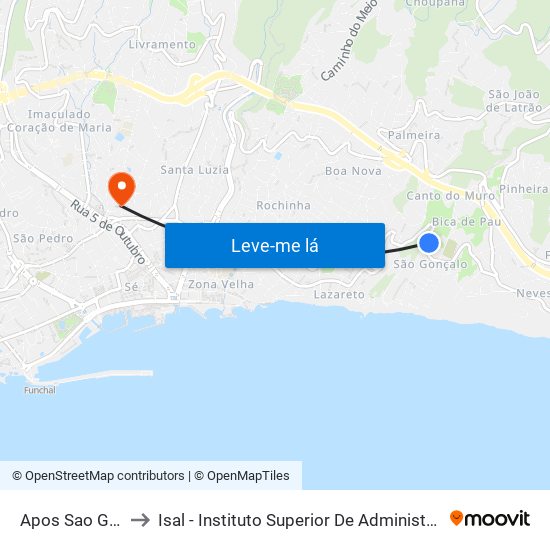 Apos Sao Goncalo to Isal - Instituto Superior De Administração E Línguas map
