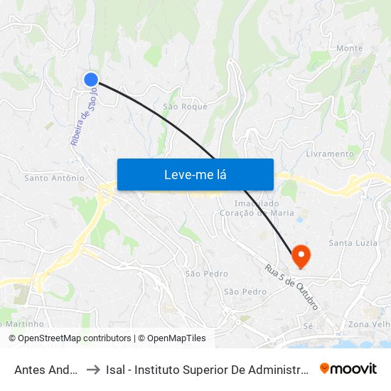 Antes Andorinha to Isal - Instituto Superior De Administração E Línguas map