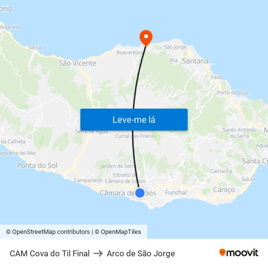 CAM Cova do Til  Final to Arco de São Jorge map