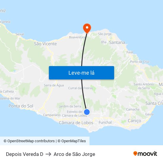 Depois Vereda  D to Arco de São Jorge map