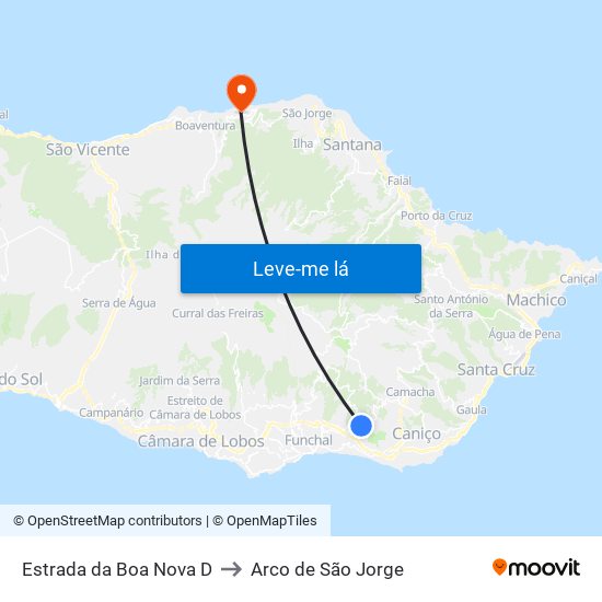 Estrada da Boa Nova  D to Arco de São Jorge map