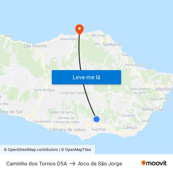 Caminho dos Tornos  D5A to Arco de São Jorge map