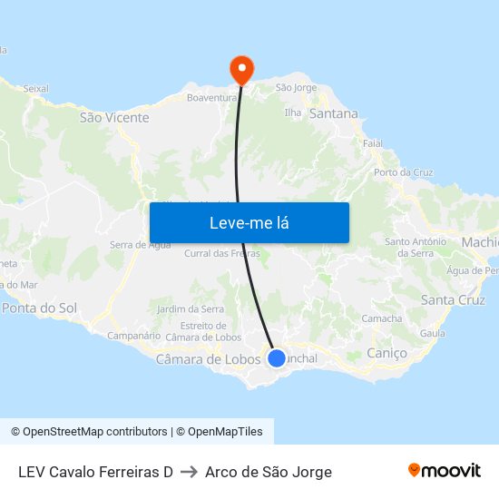 LEV Cavalo  Ferreiras  D to Arco de São Jorge map