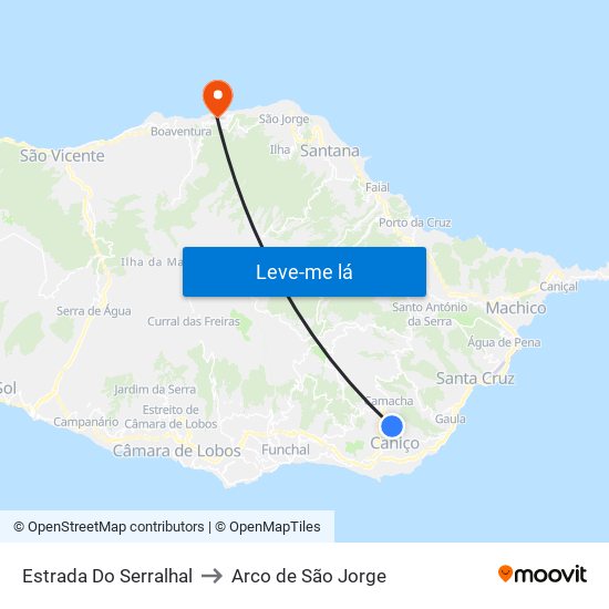 Estrada Do Serralhal to Arco de São Jorge map