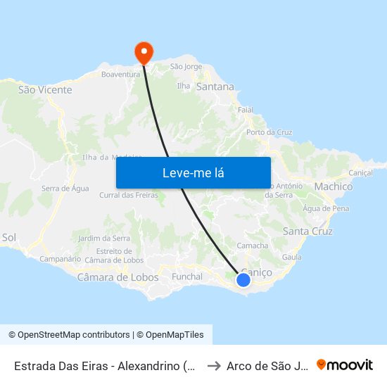 Estrada Das Eiras - Alexandrino (Descida) to Arco de São Jorge map