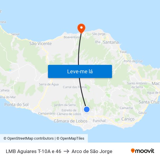 LMB Aguiares  T-10A e 46 to Arco de São Jorge map