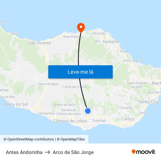 Antes Andorinha to Arco de São Jorge map