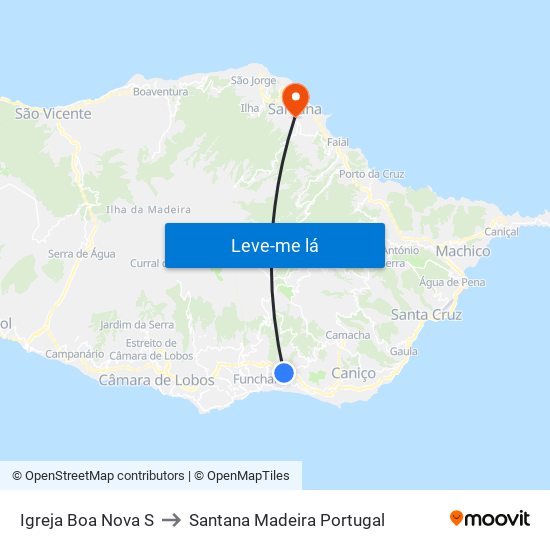 Igreja Boa Nova  S to Santana Madeira Portugal map