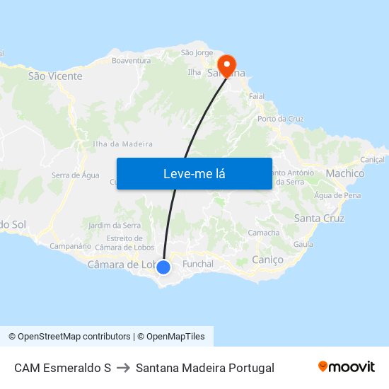 CAM Esmeraldo  S to Santana Madeira Portugal map