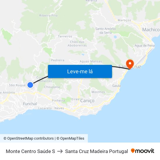 Monte  Centro Saúde  S to Santa Cruz Madeira Portugal map