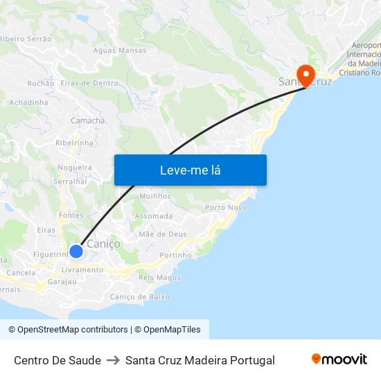 Centro De Saude to Santa Cruz Madeira Portugal map