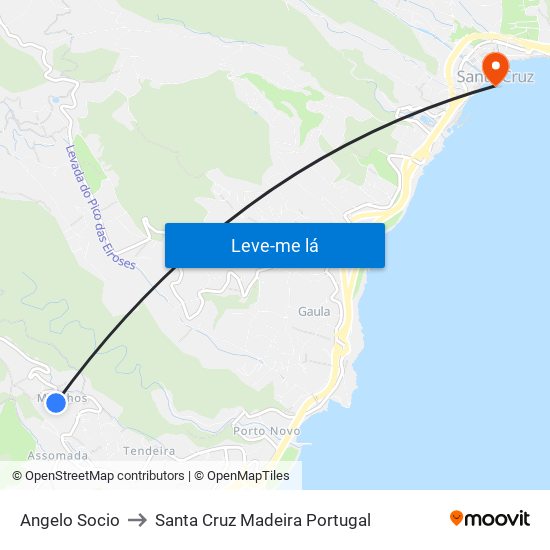 Angelo Socio to Santa Cruz Madeira Portugal map